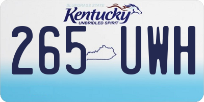KY license plate 265UWH
