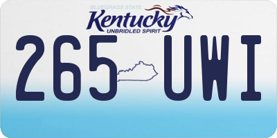 KY license plate 265UWI