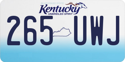 KY license plate 265UWJ