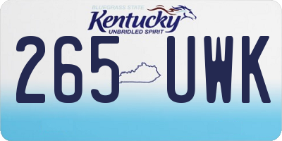 KY license plate 265UWK