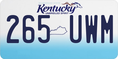 KY license plate 265UWM