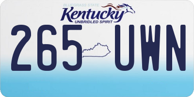 KY license plate 265UWN