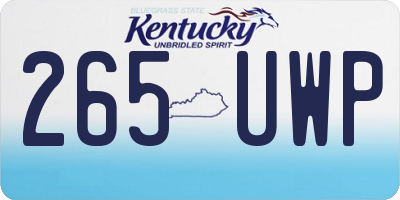 KY license plate 265UWP