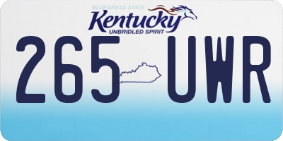 KY license plate 265UWR