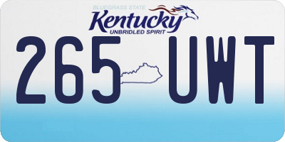 KY license plate 265UWT