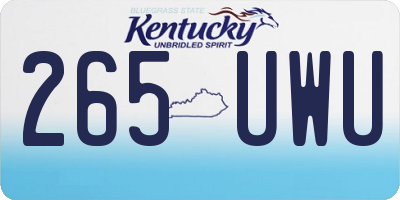 KY license plate 265UWU