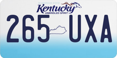 KY license plate 265UXA