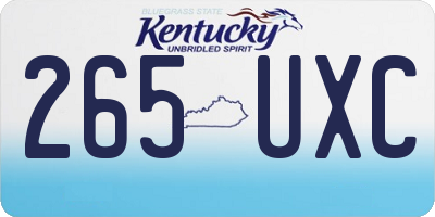 KY license plate 265UXC