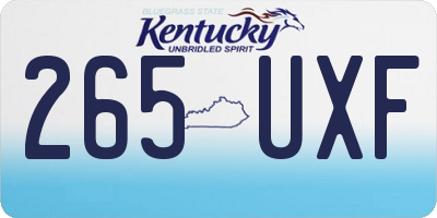 KY license plate 265UXF