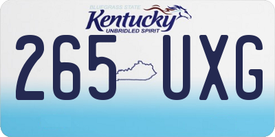 KY license plate 265UXG