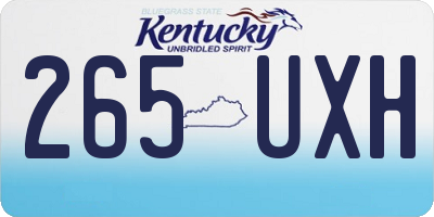 KY license plate 265UXH