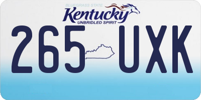 KY license plate 265UXK