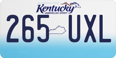 KY license plate 265UXL