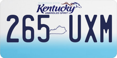 KY license plate 265UXM
