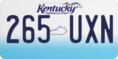 KY license plate 265UXN
