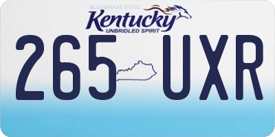 KY license plate 265UXR