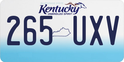 KY license plate 265UXV
