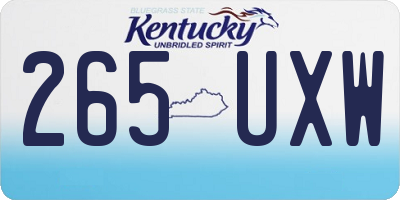 KY license plate 265UXW