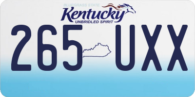 KY license plate 265UXX