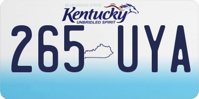 KY license plate 265UYA