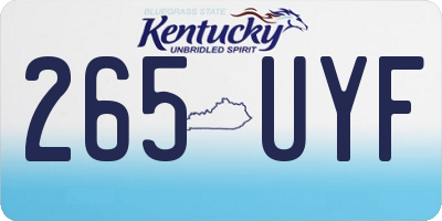 KY license plate 265UYF