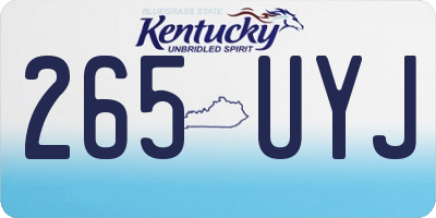 KY license plate 265UYJ