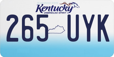 KY license plate 265UYK