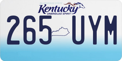 KY license plate 265UYM
