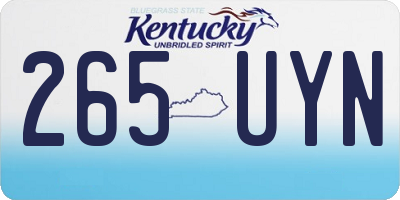 KY license plate 265UYN