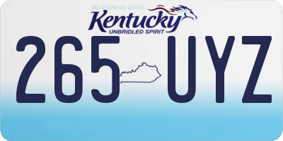 KY license plate 265UYZ