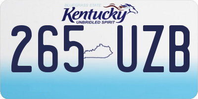KY license plate 265UZB