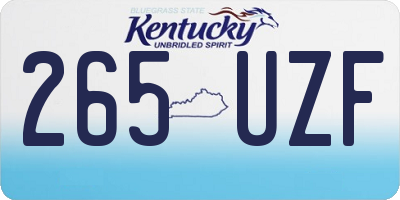 KY license plate 265UZF