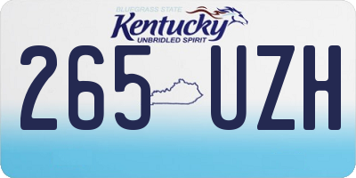 KY license plate 265UZH