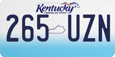KY license plate 265UZN