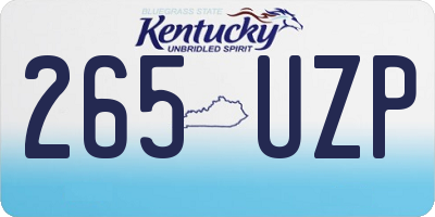 KY license plate 265UZP