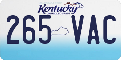 KY license plate 265VAC
