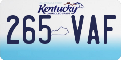 KY license plate 265VAF
