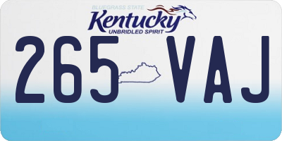 KY license plate 265VAJ