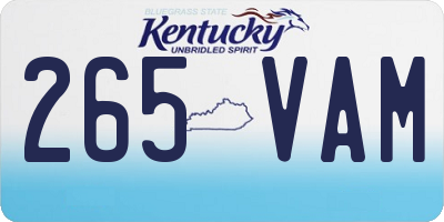 KY license plate 265VAM