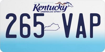 KY license plate 265VAP