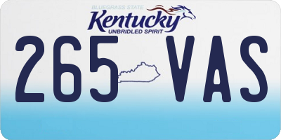 KY license plate 265VAS