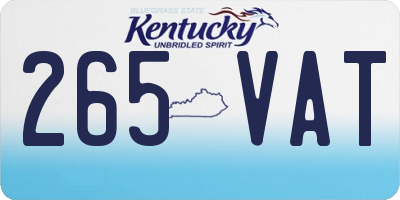 KY license plate 265VAT