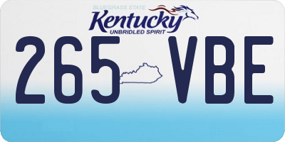 KY license plate 265VBE