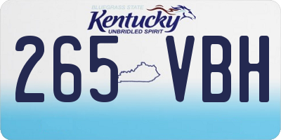 KY license plate 265VBH