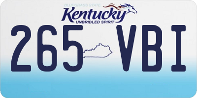 KY license plate 265VBI