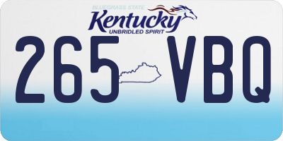 KY license plate 265VBQ
