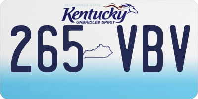 KY license plate 265VBV
