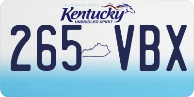 KY license plate 265VBX