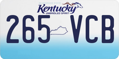 KY license plate 265VCB