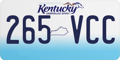 KY license plate 265VCC